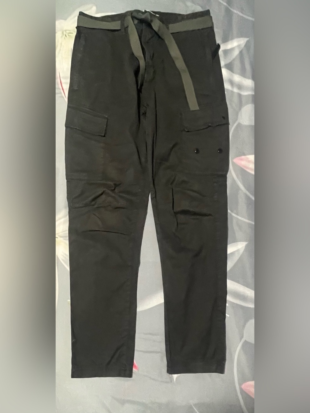Stone Island Black Cargo Pants with Utility Pockets